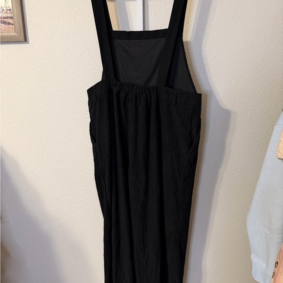 Cider Black Corduroy Wide Leg Jumpsuit Overalls Women's Plus Size Casual Comfort - Picture 4 of 5